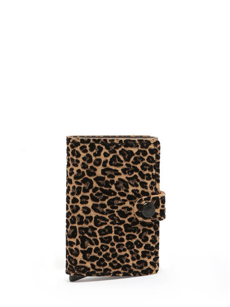 Card Holder Leather Secrid Beige animal MLE