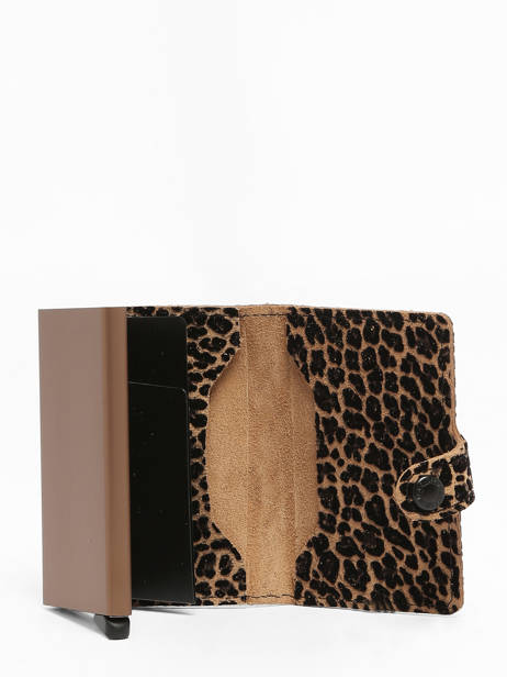 Card Holder Leather Secrid Beige animal MLE other view 1