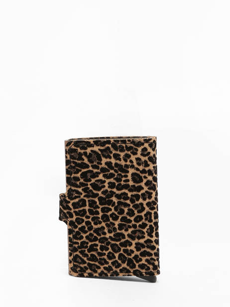 Card Holder Leather Secrid Beige animal MLE other view 2