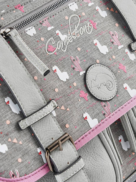 Cartable 2 Compartiments Cameleon Gris vintage fantasy PBVGCA35 vue secondaire 2