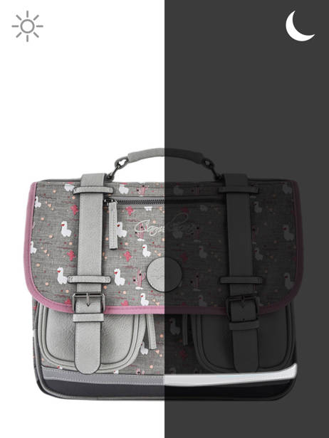 Cartable 2 Compartiments Cameleon Gris vintage fantasy PBVGCA35 vue secondaire 5