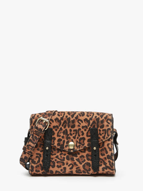 Leather Crossbody Bag Mini Leopard Paul marius Black leopard MINILEO
