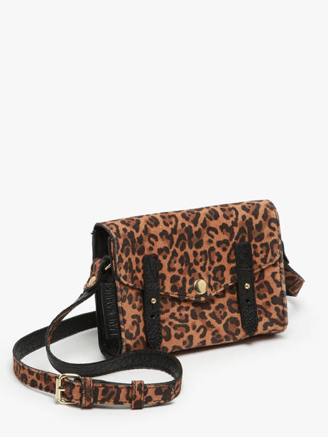 Leather Crossbody Bag Mini Leopard Paul marius Black leopard MINILEO other view 2
