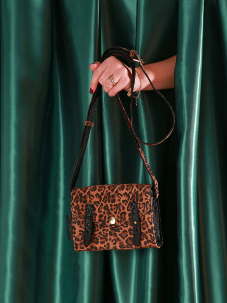 Leather Crossbody Bag Mini Leopard Paul marius Black leopard MINILEO other view 5