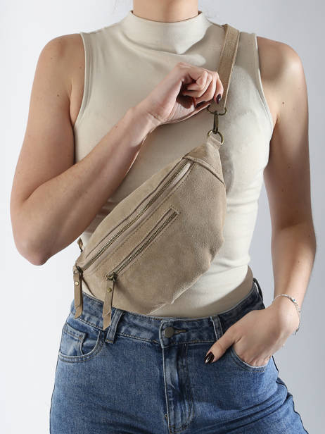 Sac Banane Milano Beige velvet VE24119 vue secondaire 1