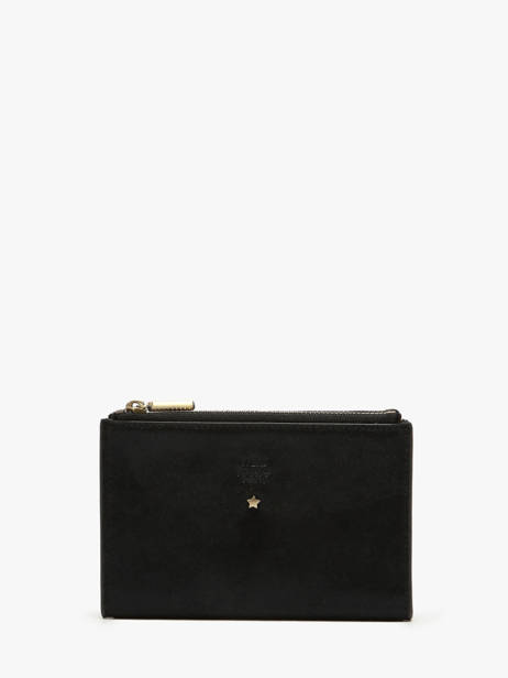 Wallet Leather Mila louise Black vintage 3576X