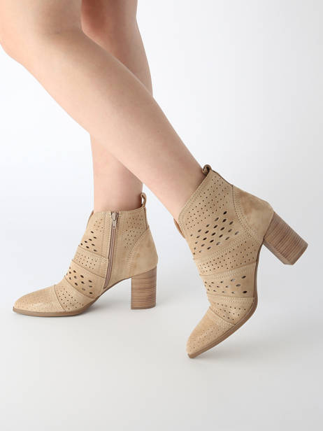 Bottines à Talon City En Cuir Alpe Beige women 53851108 vue secondaire 1