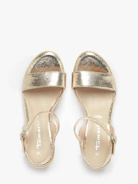 Sandales Talon Compensé Tamaris Or women 42 vue secondaire 3