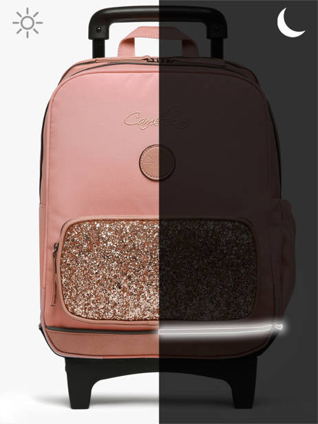 Sac A Dos à Roulettes 2 Compartiments Cameleon Rose vintage fantasy SR40 vue secondaire 9