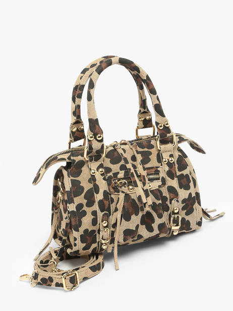 Shoulder Bag Velvet Leopardo Leather Milano Beige velvet leopardo VL24093 other view 2