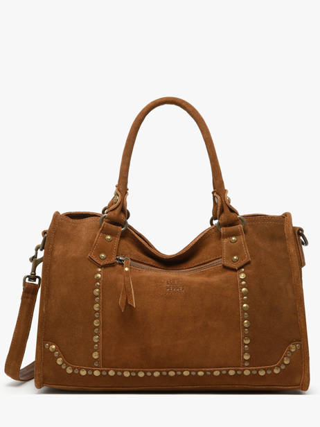 Handbag Houston A4 Leather Basilic pepper Brown houston BHOU22