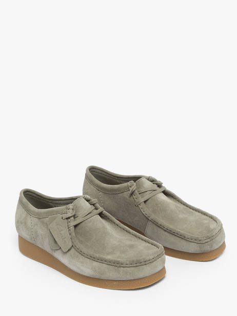Moccasins Wallabee In Leather Clarks Green men 26183447 other view 2