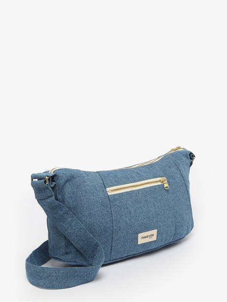 Recycled Cotton Mini Charlot Crossbody Bag Rivedroite Blue timeless MCHARTIM other view 2