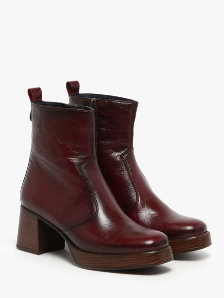 Heeled Boots Cristel In Leather Dorking Red women D9157 other view 2