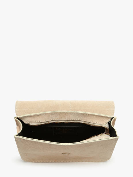 Shoulder Bag Velvet Leather Milano Beige velvet VE25063 other view 3
