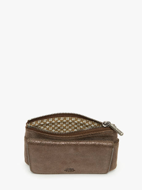 Coin Purse Leather Mila louise Brown vintage 3853X other view 1
