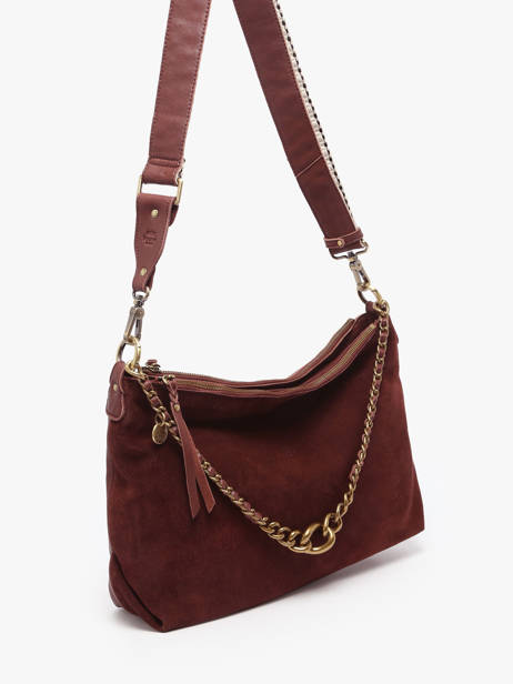 Sac Bandoulière Vintage Cuir Mila louise Marron vintage 3822VC vue secondaire 2