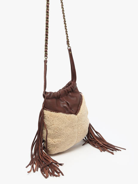Sac Bandoulière Vintage Cuir Mila louise Marron vintage 3812TC vue secondaire 2
