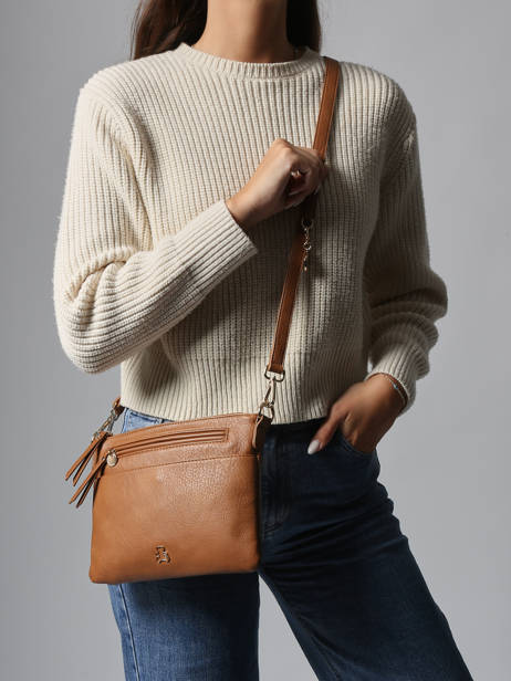 Sac Bandoulière Zip Lulu castagnette Marron zip ZAHARA vue secondaire 1