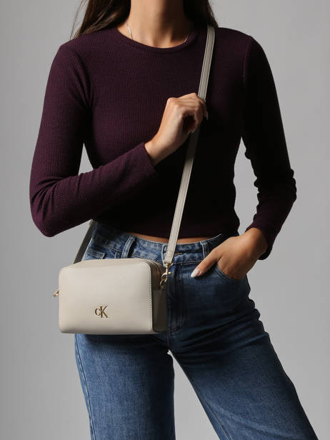Shoulder Bag Sculpted Recycled Polyester Calvin klein jeans Beige sculpted 4K3162G other view 1