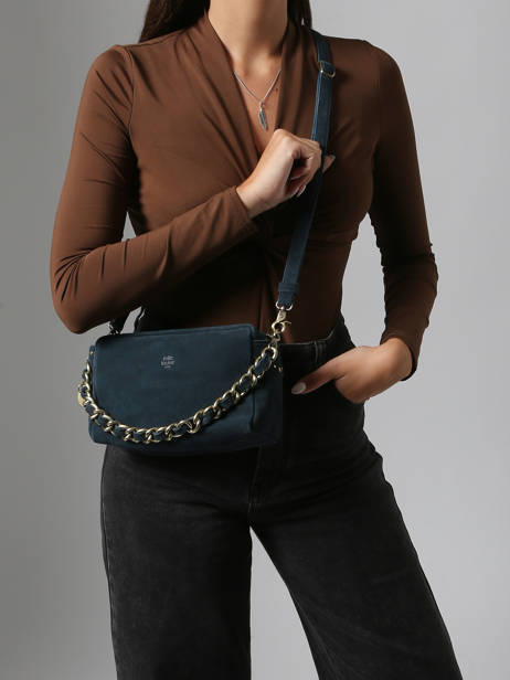 Sac Bandoulière Vintage Cuir Mila louise Bleu vintage 23673V vue secondaire 1