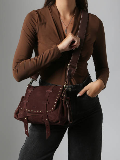 Sac Bandoulière Vintage Cuir Mila louise Marron vintage 3861VC vue secondaire 1