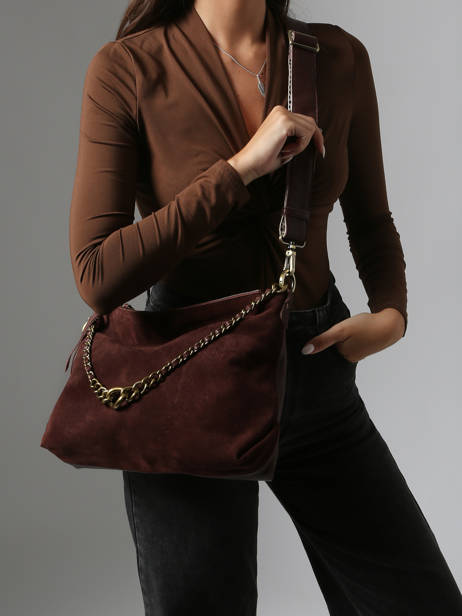Sac Bandoulière Vintage Cuir Mila louise Marron vintage 3822VC vue secondaire 1