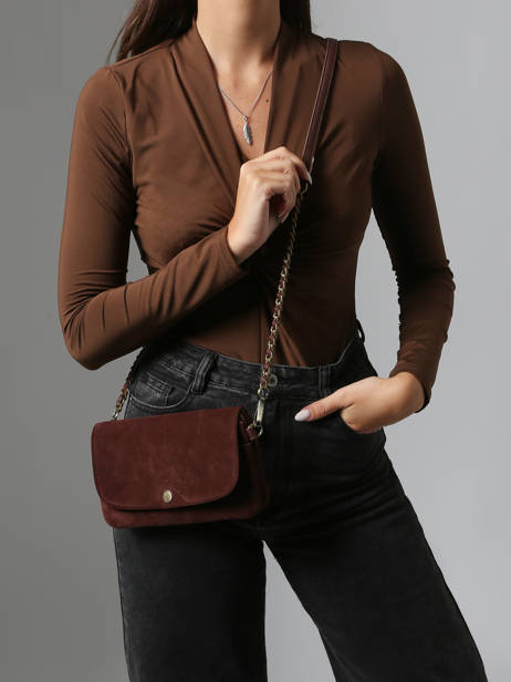 Sac Bandoulière Vintage Cuir Mila louise Marron vintage 3783VC vue secondaire 1