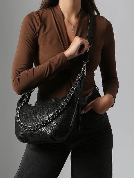 Crossbody Bag Vintage Leather Mila louise Black vintage 3485E other view 1
