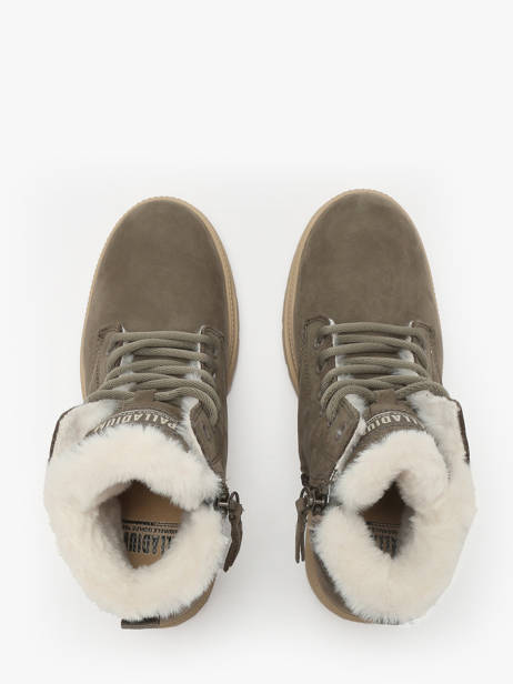 Heeled Boots In Leather Palladium Green women 99527281 other view 3