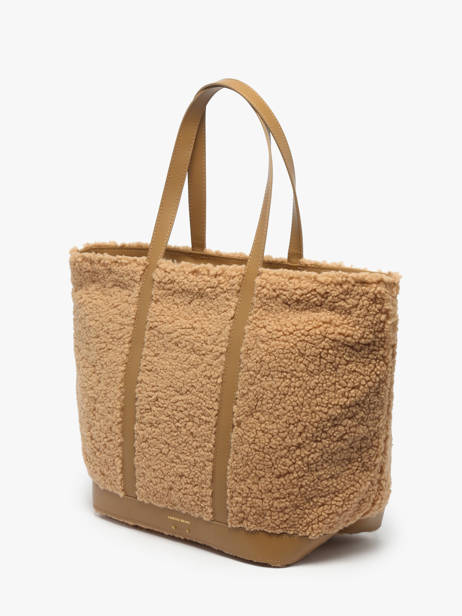 Large Shearling Leather Le Cabas With Zip Vanessa bruno Brown cabas 15V40409 other view 2