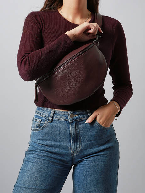 Sac Banane Caviar Cuir Milano Rouge caviar CA21123 vue secondaire 1