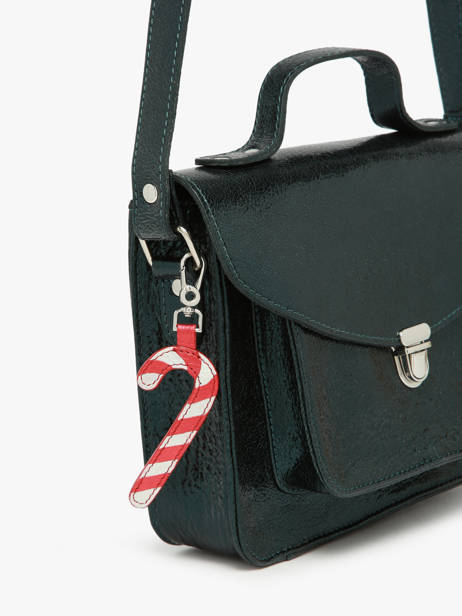 Leather Candy Cane Bag Charm Paul marius Red breloque BRELOSUC other view 1