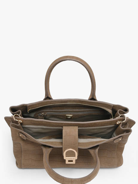 Satchel M Equestre Croco Leather Etrier Beige equestre croco EEQC142M other view 3