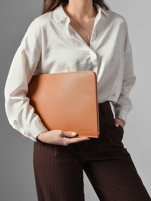 Longchamp Le foulonné Etui passeport Marron