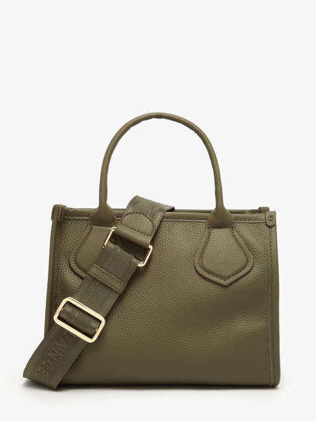 Small Leather Jour Tote Bag Lancel Green jour A12995 other view 3
