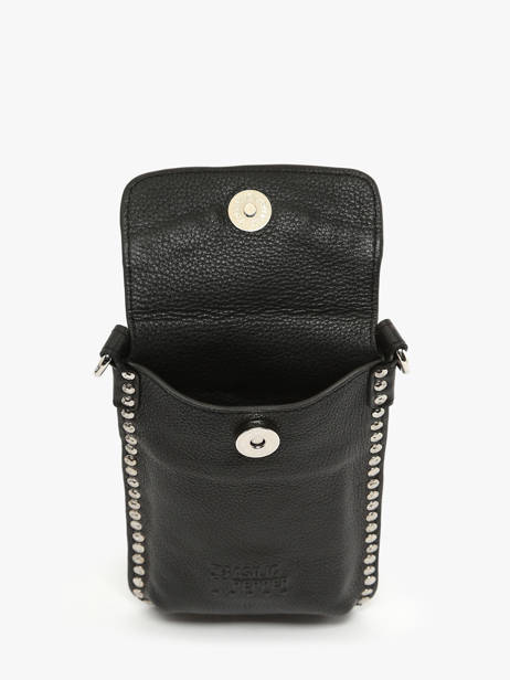 Étui Téléphone Cuir Basilic pepper Noir glam BGLA88 vue secondaire 3